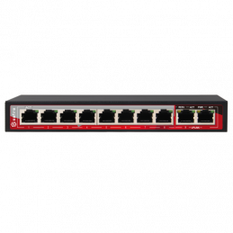 8 PoE port(s) + 2 Up-link...